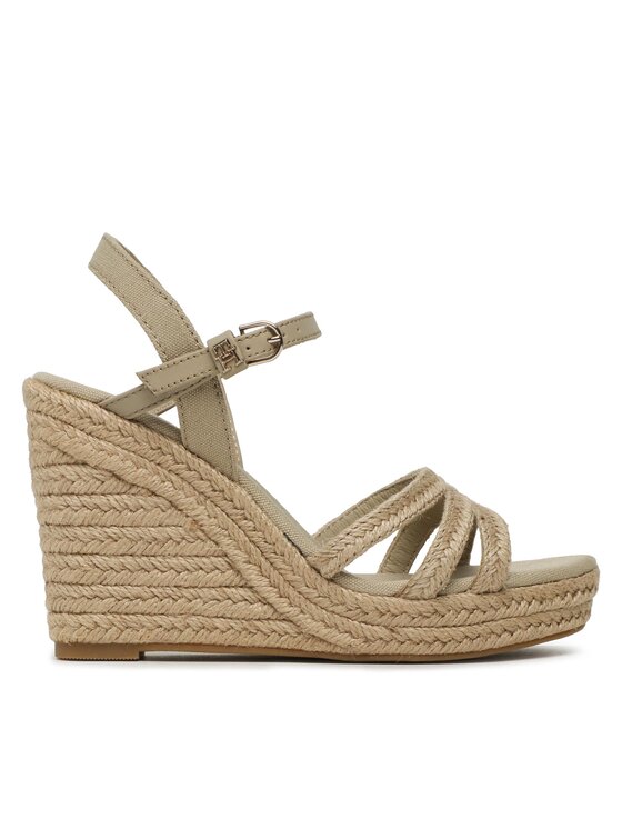 Tommy Hilfiger Tommy Hilfiger Espadrilės Essential Basic Wedge Sandal FW0FW07220 Smėlio