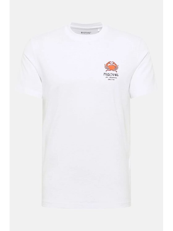 Mustang Mustang T-Shirt Style Austin Biały Regular Fit