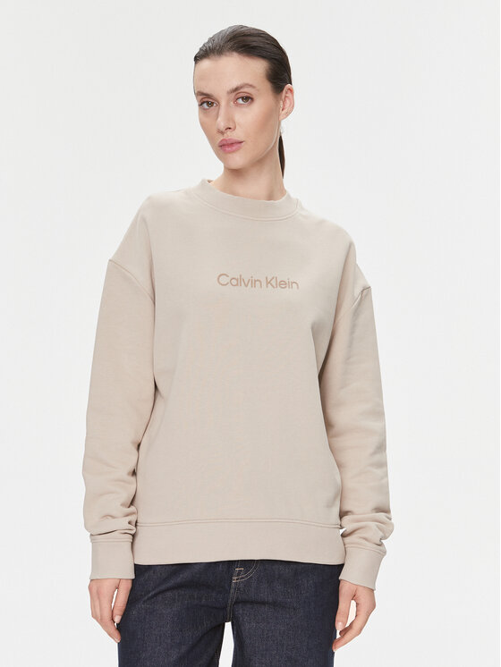 Calvin Klein Džemperis ar kapuci Hero Logo K20K205450 Bēšs Regular Fit