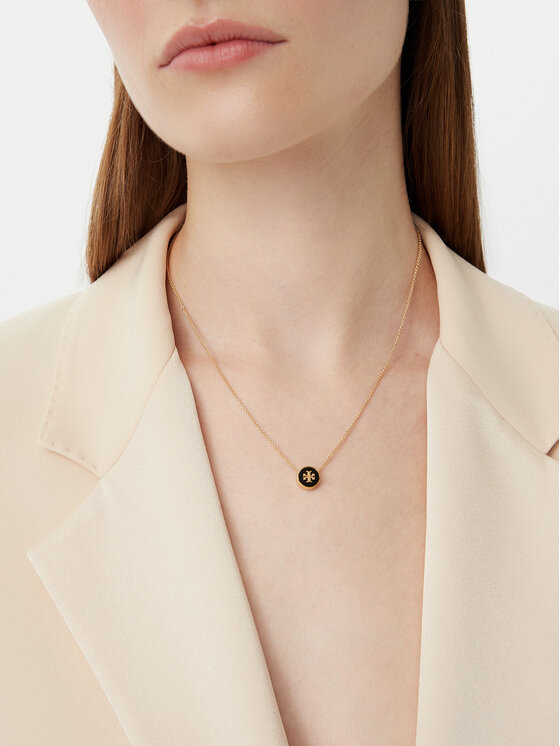 Tory Burch Tory Burch Naszyjnik Kira Enamel Pendant Necklace 90549 Złoty
