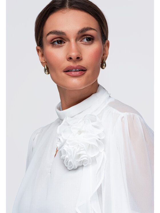 Ombre Ombre Bluzka OW-TS-E0085 Biały Reglan Fit