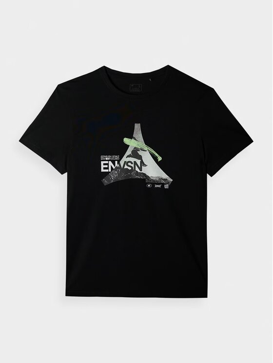 4F 4F T-shirt 4FRAW24TTSHM2301-20S Nero Regular Fit
