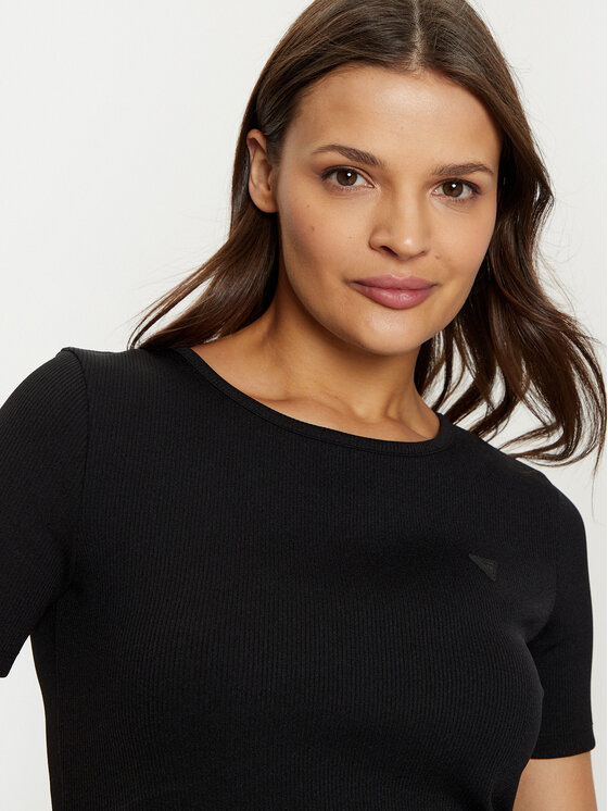 Guess Guess Tricou V5RI04 KCLH0 Negru Regular Fit