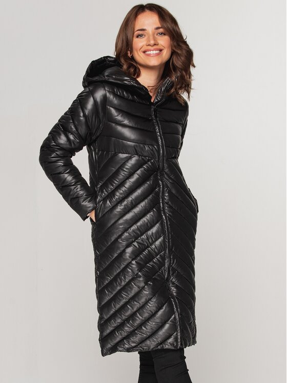 Perso Perso Płaszcz zimowy BLH211007F Czarny Regular Fit