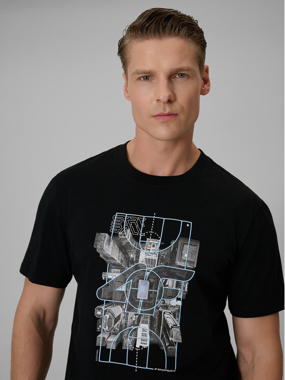 4F 4F T-Shirt CITY Czarny Regular Fit