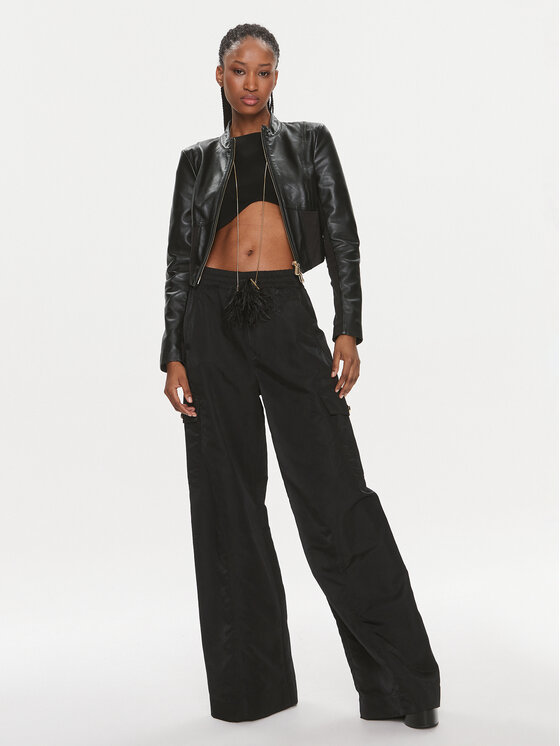 PINKO Pinko Шкіряна куртка Giano Giubbino. 103010 A1KB Чорний Regular Fit