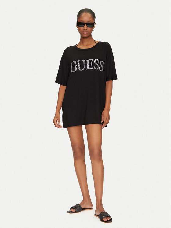 Guess Guess Tričko E5GI07 K68D2 Čierna Regular Fit
