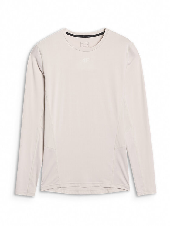 4F 4F Koszulka techniczna BASIC+ Kremowy Slim Fit