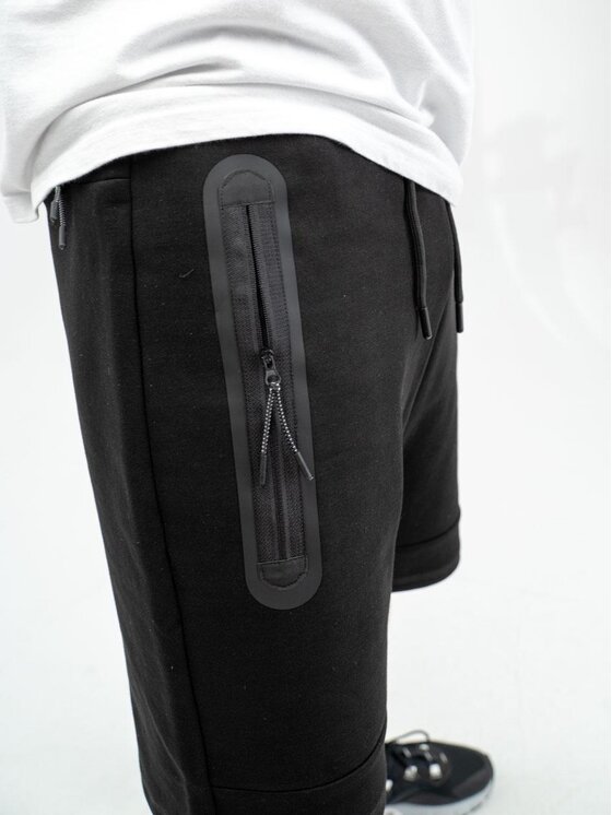 Point X Point X Szorty materiałowe Krótkie Spodenki Dresowe Męskie Czarne Point X Tech X fLeece M Czarny Regular Fit