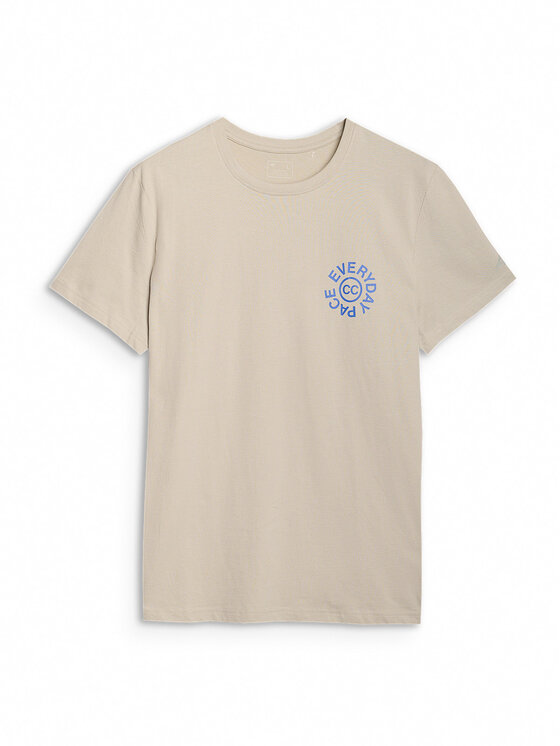 4F 4F T-Shirt A NEW ROAD AHEAD Beżowy Regular Fit