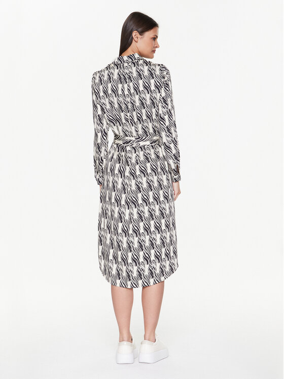 Sisley Sisley Hemdkleid 4UUFLV03A Écru Regular Fit