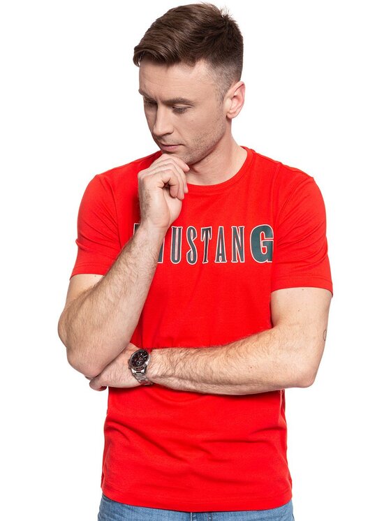 Mustang Mustang T-shirt ALEX LOGO TEE Rosso Regular Fit