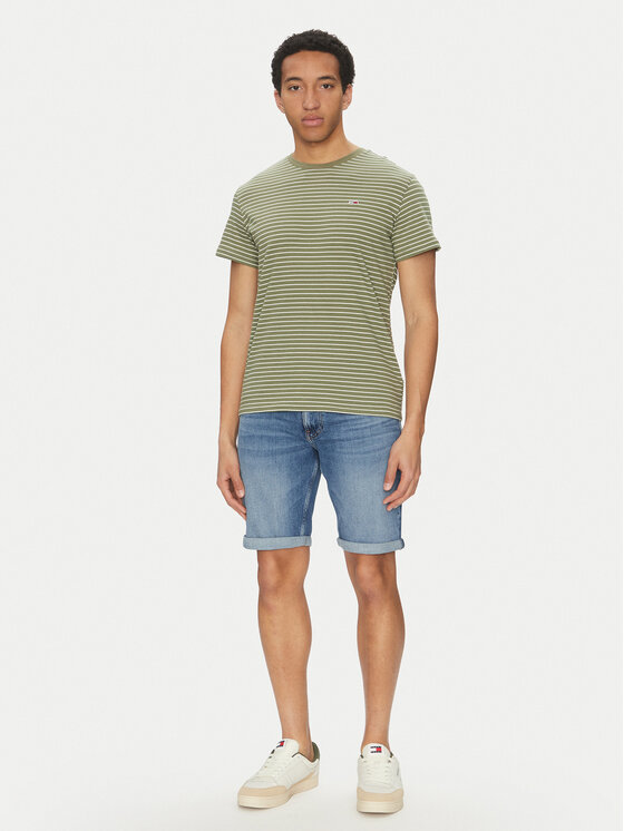 Tommy Jeans Tommy Jeans T-krekls DM0DM20377 Zaļš Slim Fit