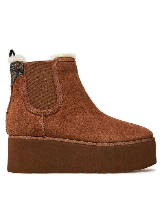 Guess Guess Škornji Jilaine2 FLFJL2 LEA10 Rjava