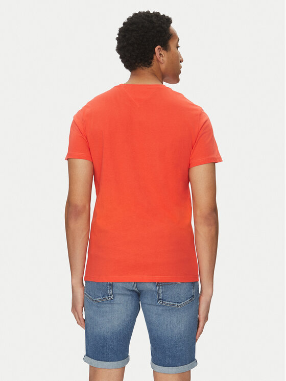 Tommy Jeans Tommy Jeans T-shirt Essential DM0DM20740 Narančasta Slim Fit