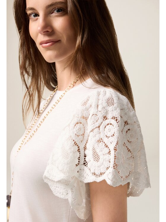 Oltre Oltre T-shirt G049J004269N011 Bianco Regular Fit