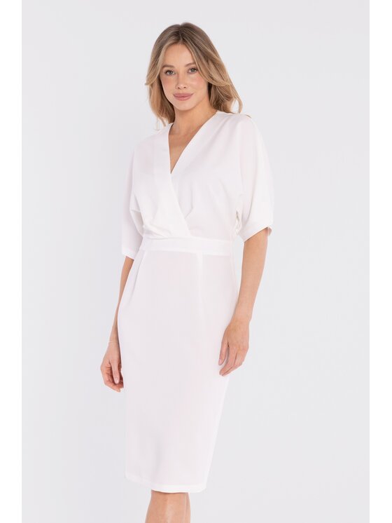 Stylove Stylove Abito da cocktail S434 Bianco Waisted Fit