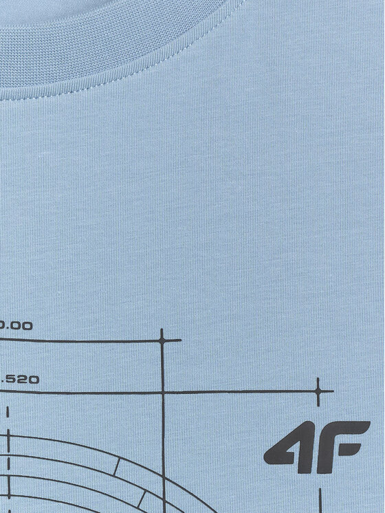 4F 4F T-Shirt MONOCHROME MOVEMENT Niebieski jasny Regular Fit