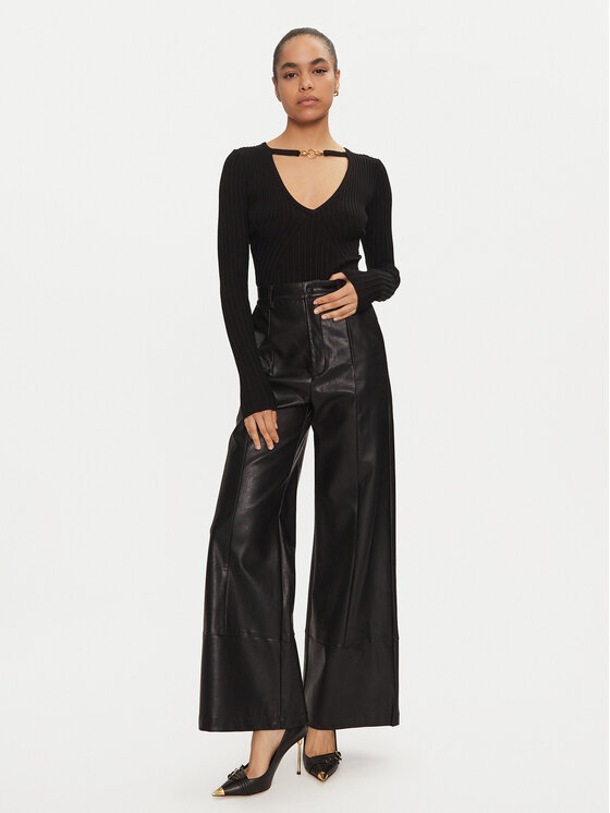 Just Cavalli Just Cavalli Pulover 77PAFM36 Negru Slim Fit