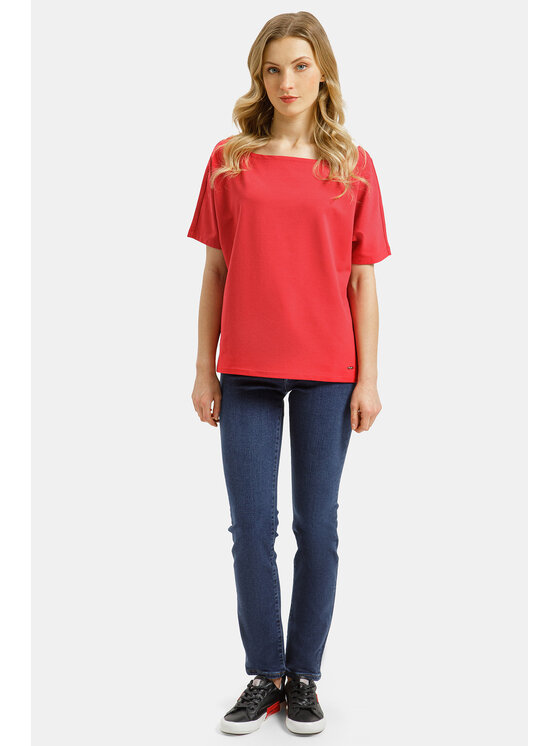 Cross Jeans Cross Jeans T-Shirt 55847-007 Czerwony