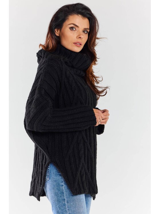 Awama Awama Svetr A477 Černá Basic Fit