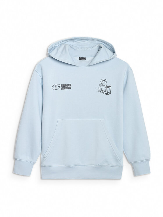 4F 4F Bluza SELF CARE Niebieski jasny Oversize