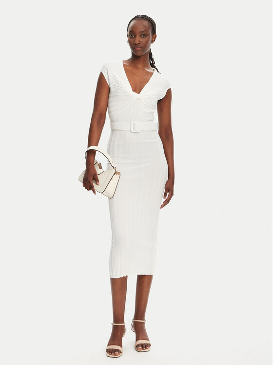 Liu Jo Liu Jo Rochie tricotată WA5365 MS55N Alb Slim Fit