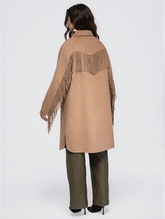 Ombre Ombre Płaszcz przejściowy OW-CT-E0033 Brązowy Relaxed Fit