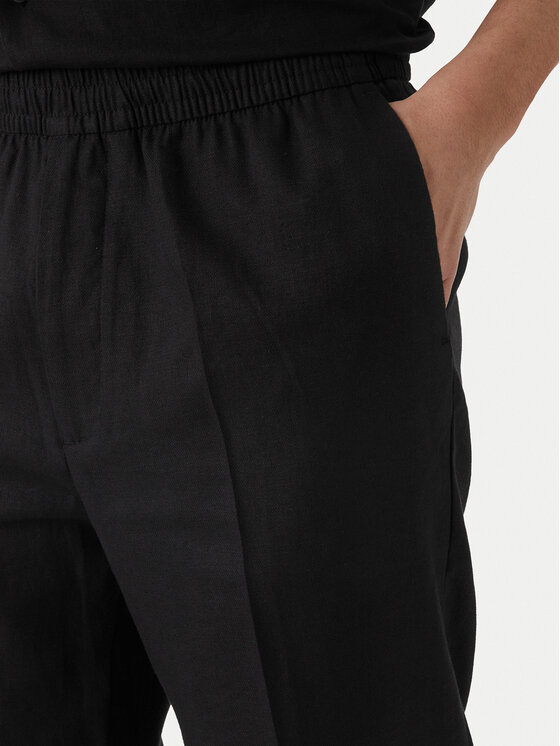 Calvin Klein Calvin Klein Pantaloni din material LV04LF619G Negru Straight Fit