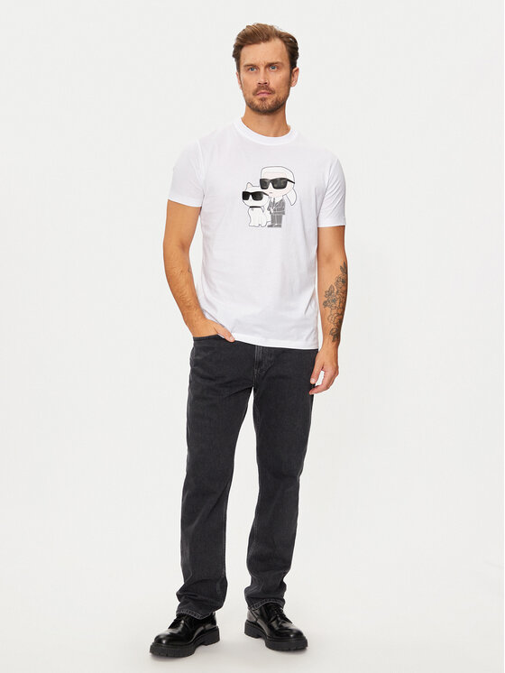 KARL LAGERFELD KARL LAGERFELD T-Shirt 755061 544241 Biały Regular Fit