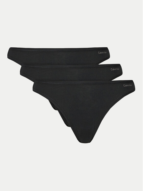 Calvin Klein Underwear Set 3 perechi de chiloți de damă clasici 000QD5218E Negru