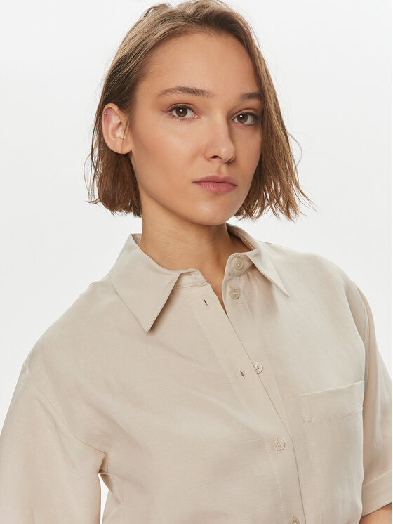 Calvin Klein Calvin Klein Pluusikleit K20K206697 Beež Relaxed Fit