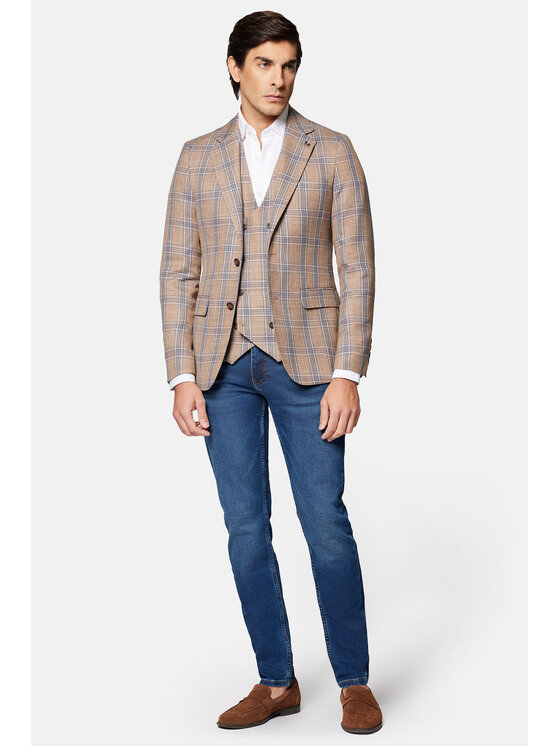 Lancerto Lancerto Marynarka Vinton MA131124000018 Beżowy Slim Fit