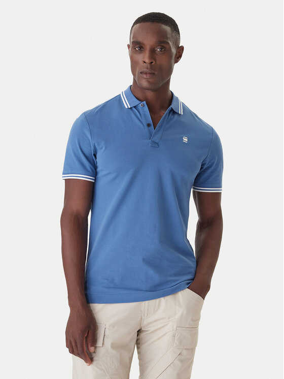 G-Star Raw G-Star Raw Тениска с яка и копчета Dunda D17127-5864 Кафяв Slim Fit