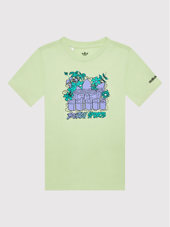 adidas adidas Póló Graphic Stoked Beach HF7434 Sárga Regular Fit