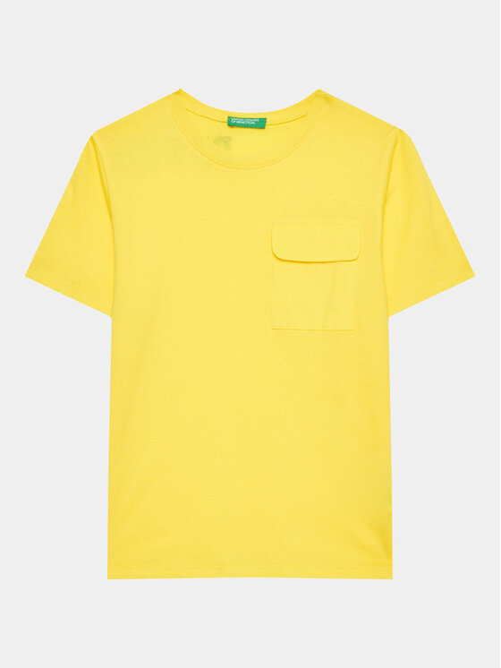 United Colors Of Benetton United Colors Of Benetton T-shirt 3096G1097 Žuta Regular Fit