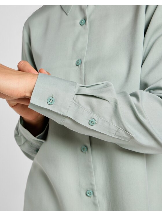 Lee Lee Koszula POCKETLESS SHIRT 112355137 Zielony Regular Fit