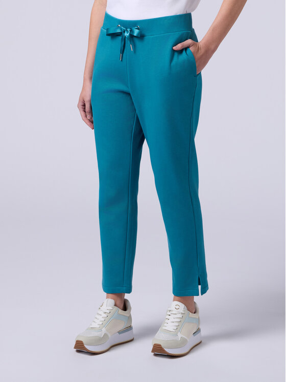 Oltre Oltre Spodnie materiałowe P985J102288N024 Turkusowy Regular Fit