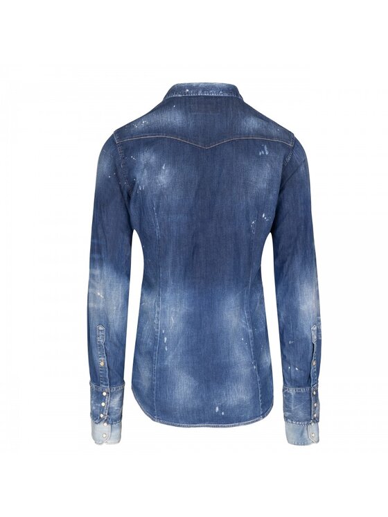 Dsquared2 Dsquared2 džínová košile S71DM0423 S30341 470 Modrá Slim Fit