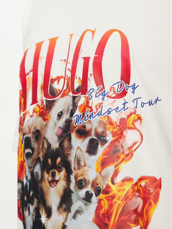 HUGO HUGO Marškinėliai Dugie 50538259 Écru Oversize