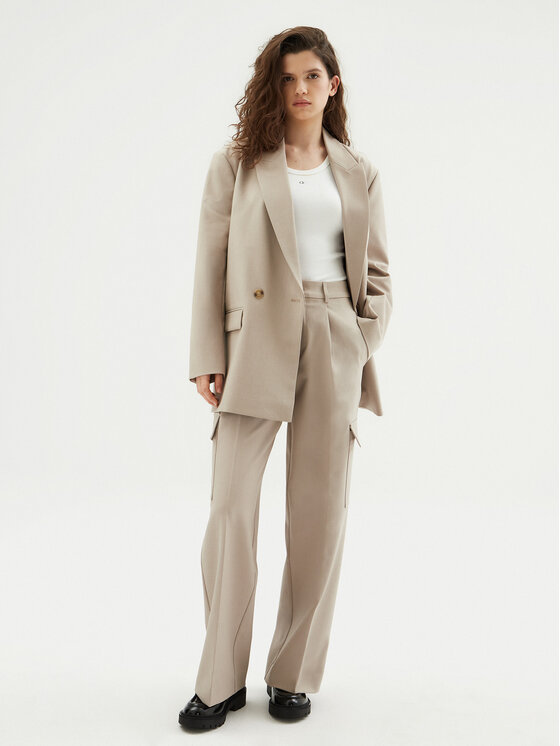 Calvin Klein Jeans Calvin Klein Jeans Панталони тип палацо J20J224848 Сив Relaxed Fit