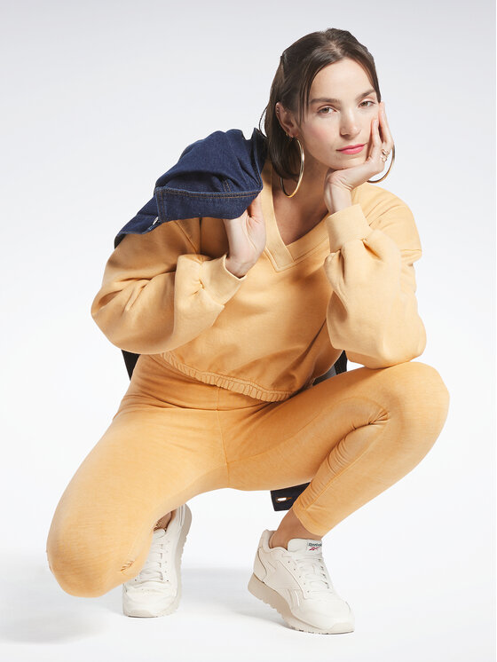 Reebok Reebok Majica dugih rukava Reebok Classics Natural Dye Sweatshirt HS4739 Narančasta Cropped Fit