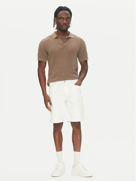 Lindbergh Lindbergh Szorty jeansowe 30-550002WHI Biały Regular Fit