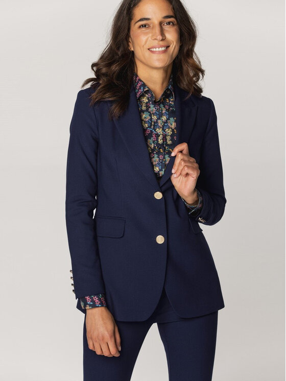 Willsoor Willsoor Marynarka 67124/2 Granatowy Regular Fit