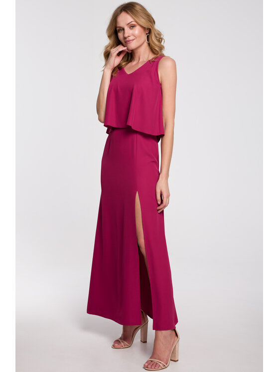Makover Makover Večerní šaty K048 Fialová Regular Fit