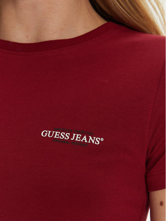 Guess Jeans Guess Jeans T-särk W4YI02 J1314 Punane Slim Fit