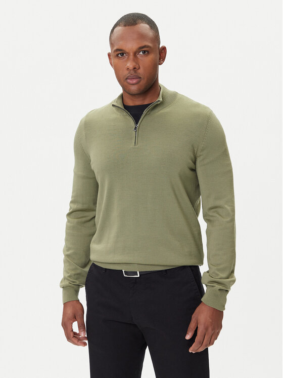 BOSS Sweter Ebenji  50528300 Zielony Regular Fit