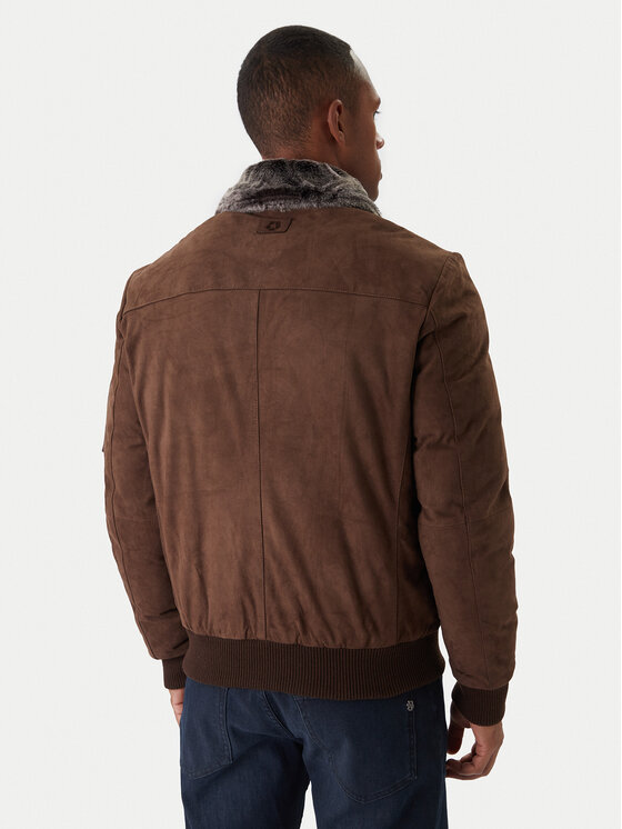 Milestone Milestone Μπουφάν δερμάτινο Ms Nathan 531630 21250 Καφέ Regular Fit