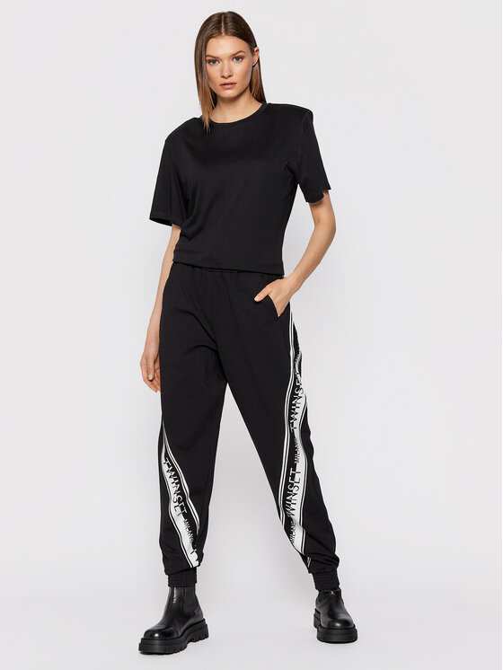 TWINSET TWINSET Pantaloni trening 212TT2383 Negru Regular Fit