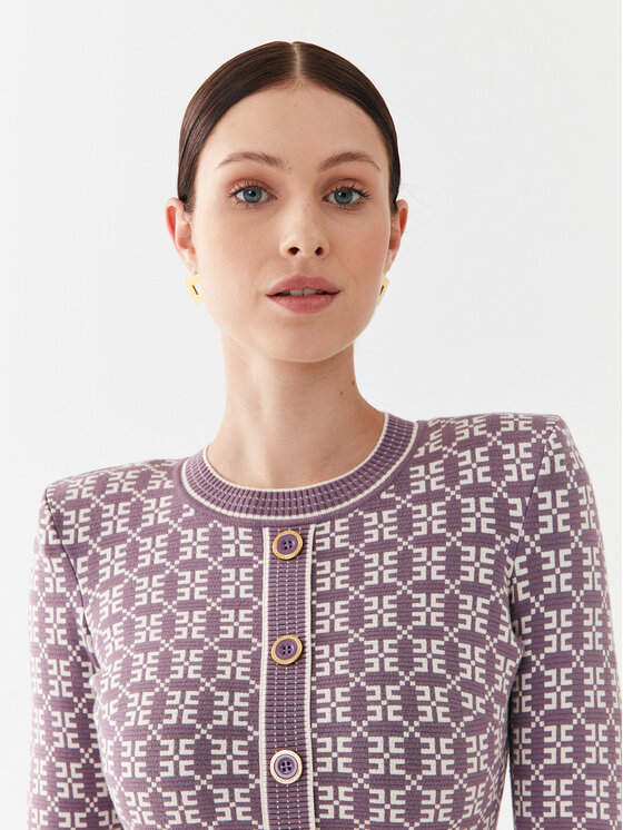 Elisabetta Franchi Elisabetta Franchi Плетена рокля AM-94Q-36E2-V550 Виолетов Slim Fit
